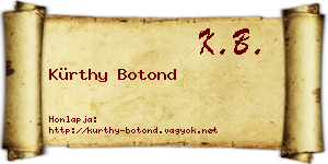 Kürthy Botond névjegykártya